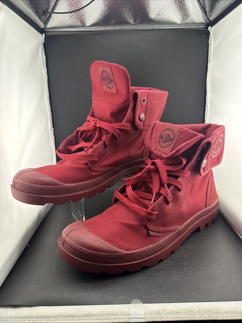 Palladium Mono Chrome Baggy II Red Canvas Fold Down Boots Men’s Size 12